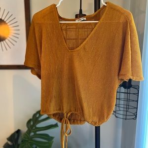 Zara Mustard Tie T-Shirt
